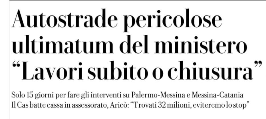 Ennesimo fallimento nella gestione del CAS mentre le nostre autostrade cadono a pezzi