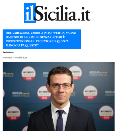 Ddl variazioni: “Per Galvagno dare soldi ai Comuni senza criteri è incostituzionale. Peccato che questa manovra fa questo” (IlSicilia.it)